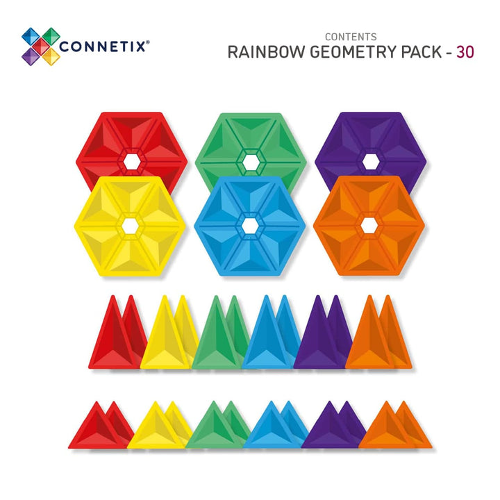 CONNETIX TILES - RAINBOW GEOMETRY PACK: 30PC