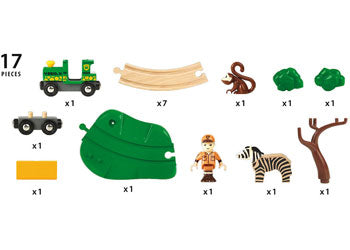 BRIO - SAFARI RAILWAY SET: 17 PIECES