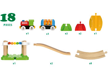 BRIO - MY FIRST RAILWAY BEGINNER PACK: 18 PCS