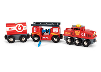 BRIO - RESCUE FIRE FIGHTING TRAIN: 4 PIECES