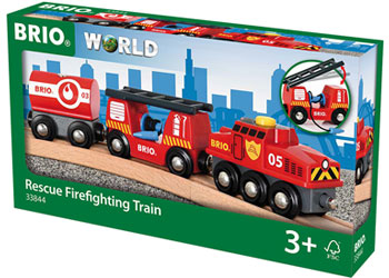 BRIO - RESCUE FIRE FIGHTING TRAIN: 4 PIECES