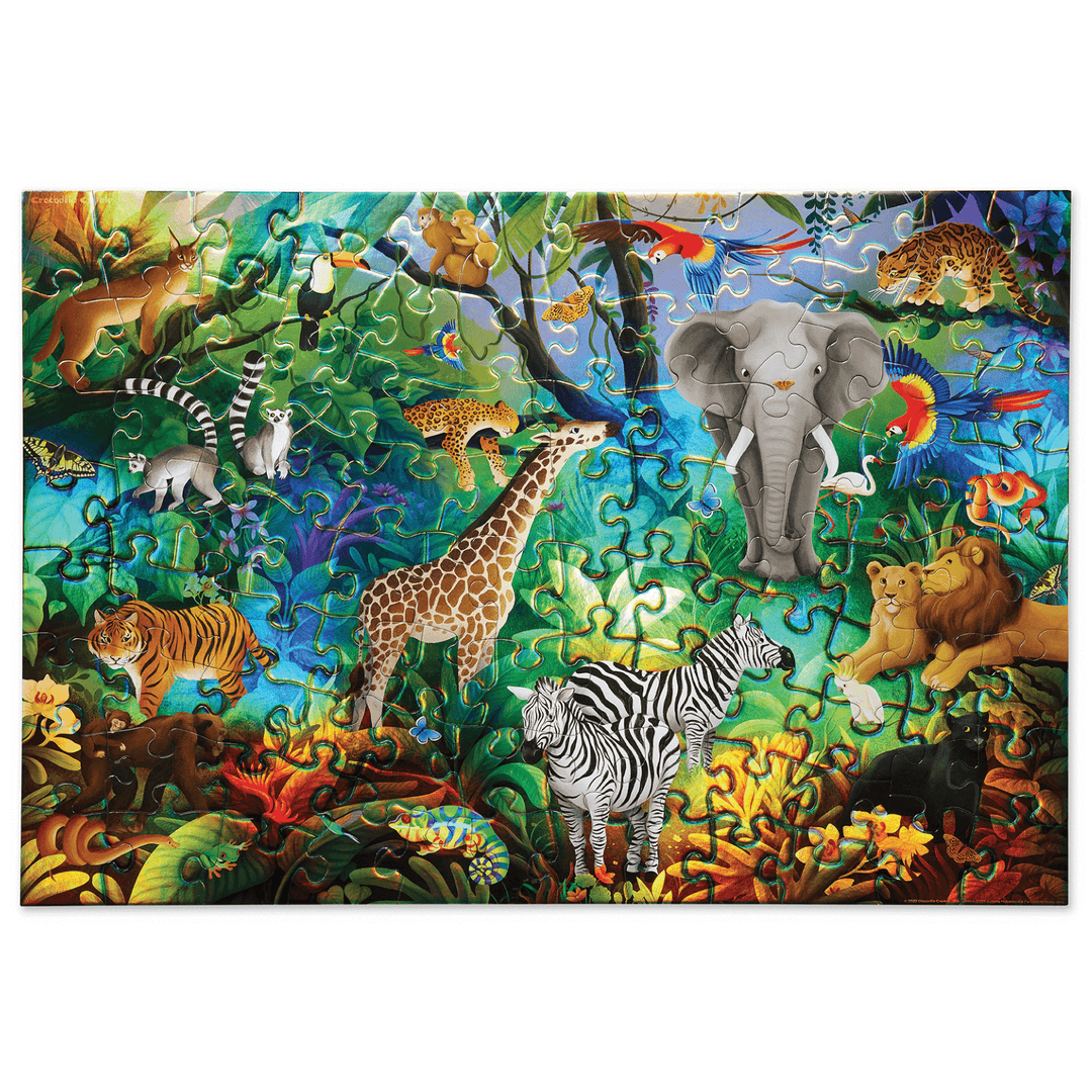 CROCODILE CREEK - HOLOGRAPHIC PUZZLE 100PC: JUNGLE PARADISE 