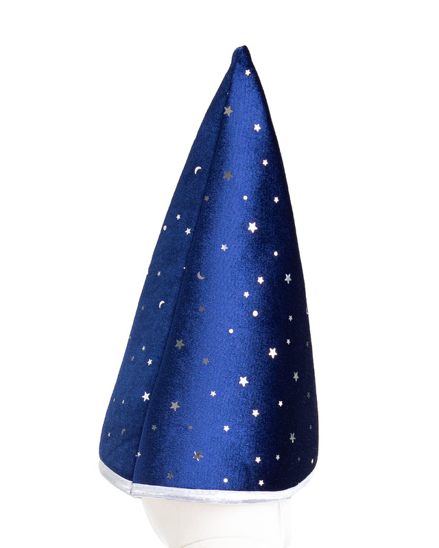 GREAT PRETENDERS - BLUE & SILVER SPARKLE WIZARD CAPE WITH HAT [sz:4 - 6 YRS]