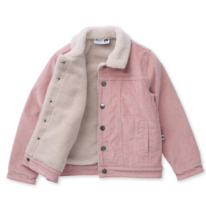 MINTI - TEDDY LINED CORD BOMBER: MUTED PINK [sz:2 YRS]