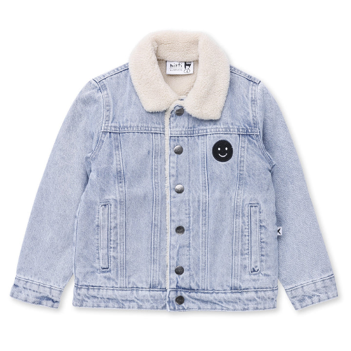 MINTI - HAPPY FACE DENIM BOMBER [sz:2 YRS]