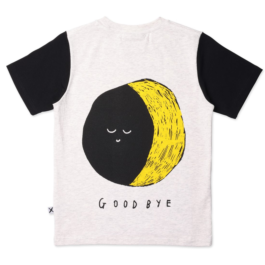 MINTI - HELLO SUN GOODBYE MOON TEE: WHITE MARLE