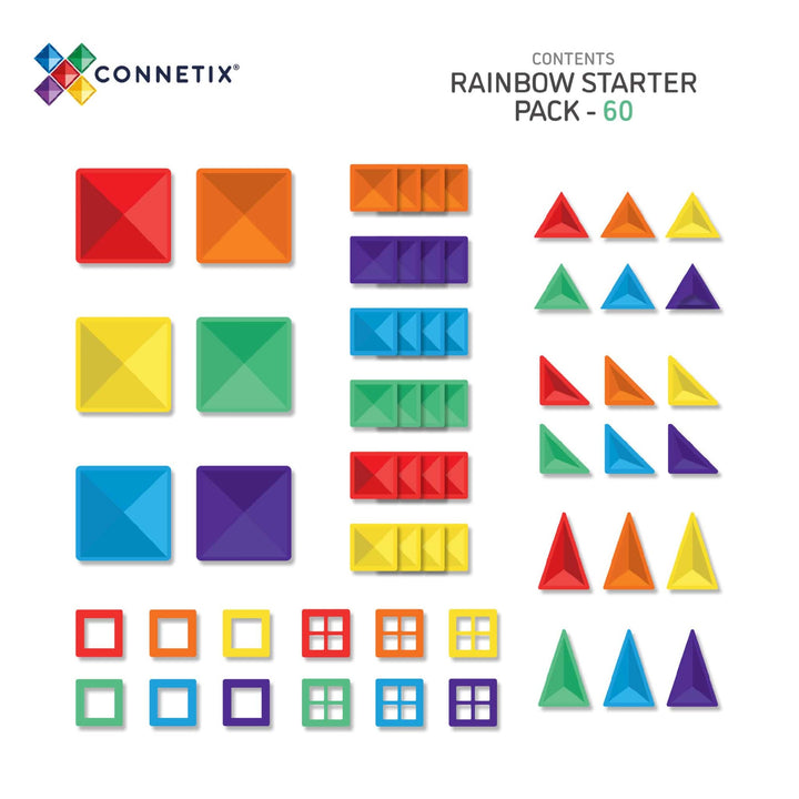 CONNETIX TILES - RAINBOW STARTER PACK: 60PC