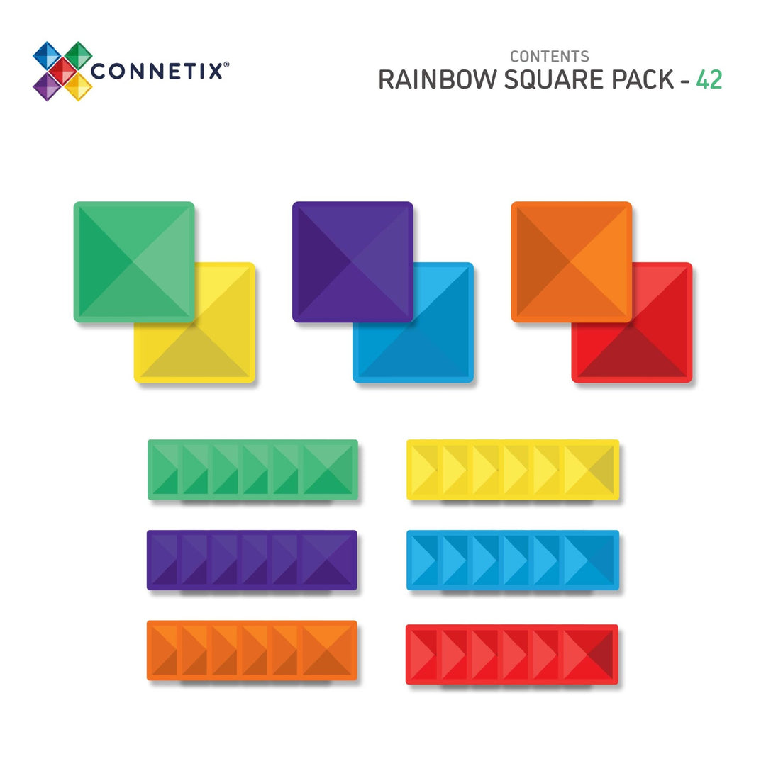 CONNETIX TILES - RAINBOW SQUARE PACK: 42PC