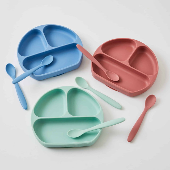 JIGGLE & GIGGLE - SILICONE DINNER SET: GREEN