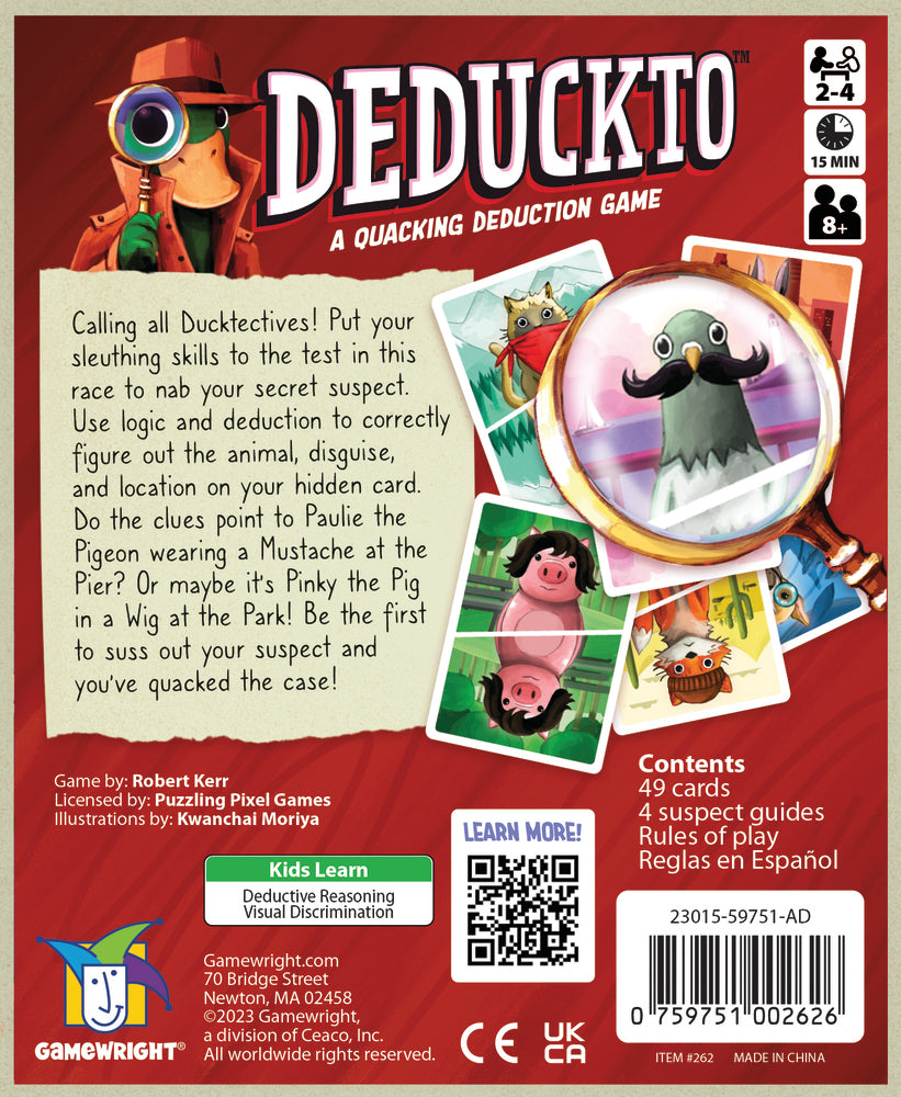 GAMEWRIGHT - DEDUCKTO, A QUACKING DEDUCTION GAME 