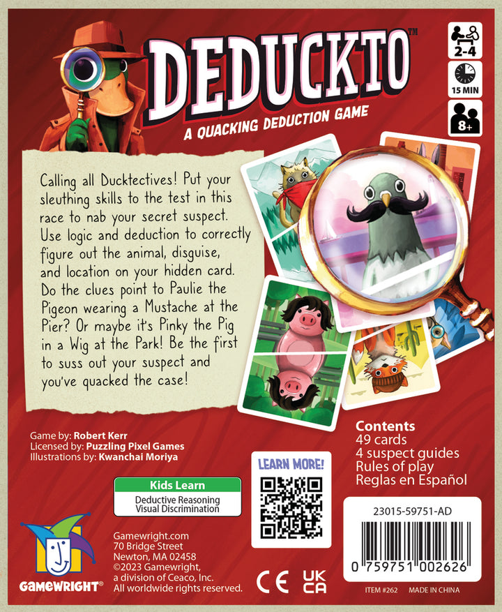 GAMEWRIGHT - DEDUCKTO, A QUACKING DEDUCTION GAME 