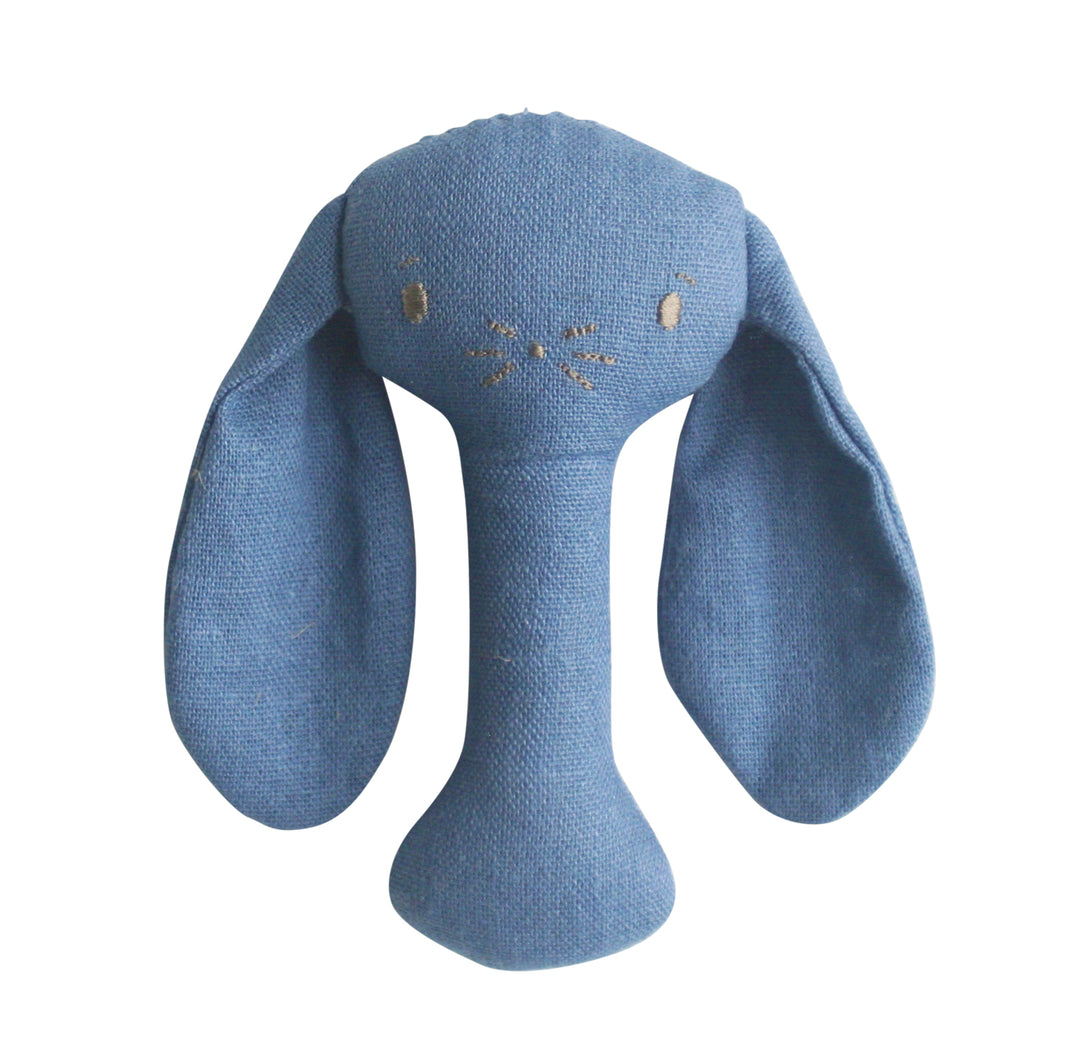 ALIMROSE - STICK RATTLE BOBBY BUNNY: CHAMBRAY LINEN 