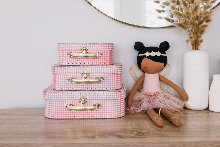 ALIMROSE - KIDS CARRY CASE SET: ROSE GINGHAM 