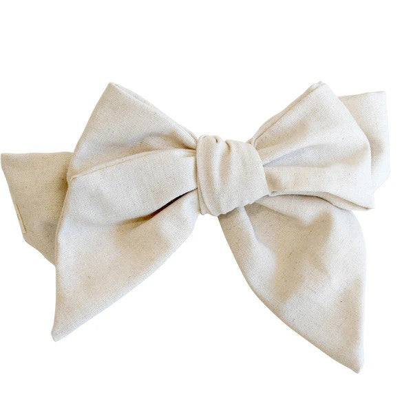 ALIMROSE - LINEN HEAD BOW: NATURAL 