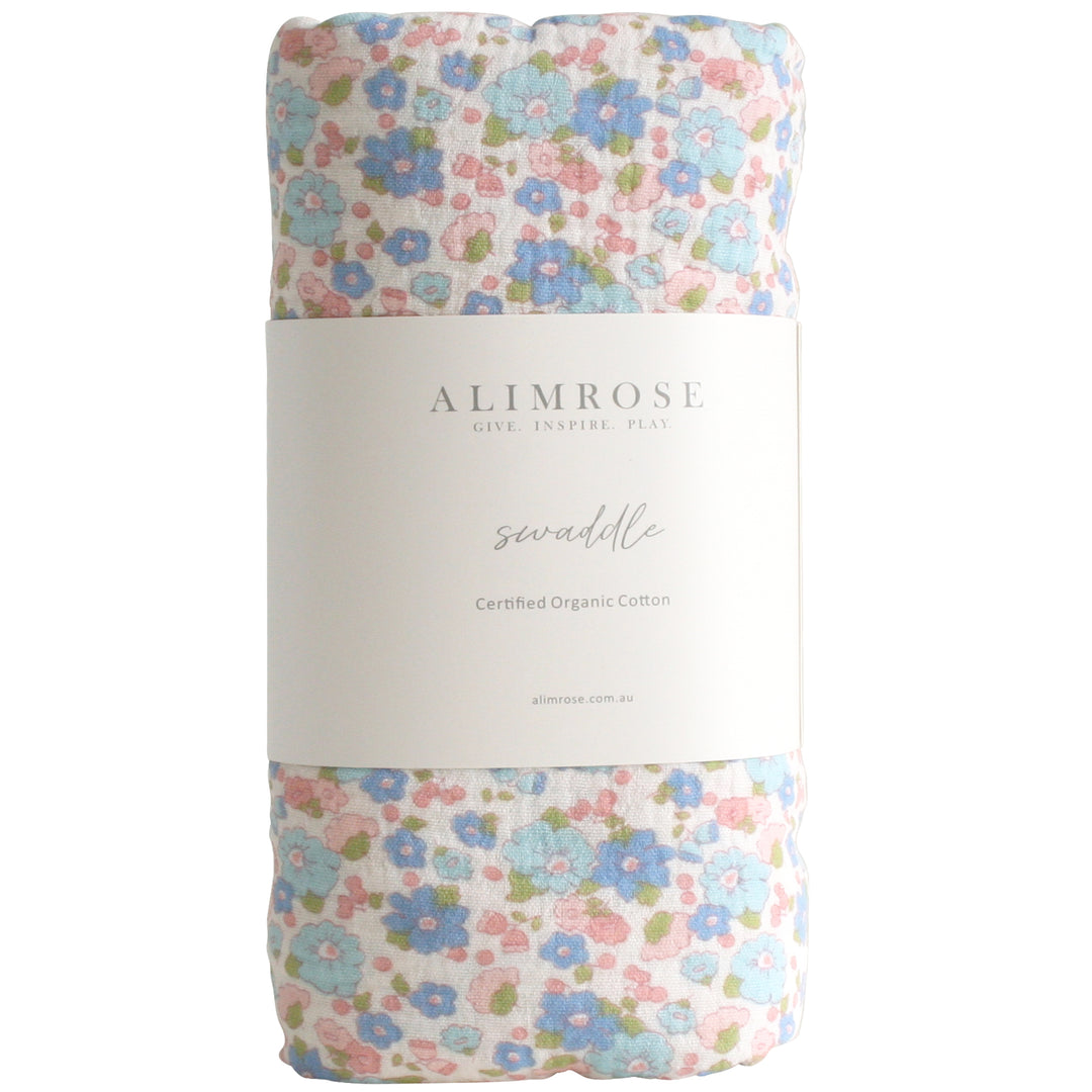 ALIMROSE - MUSLIN SWADDLE: LIBERTY BLUE 