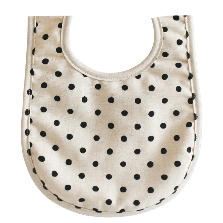 ALIMROSE - BABY BIB: BLACK LINEN SPOT 