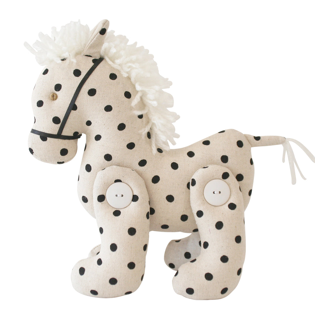 ALIMROSE - JOINTED PONY: BLACK LINEN SPOT 