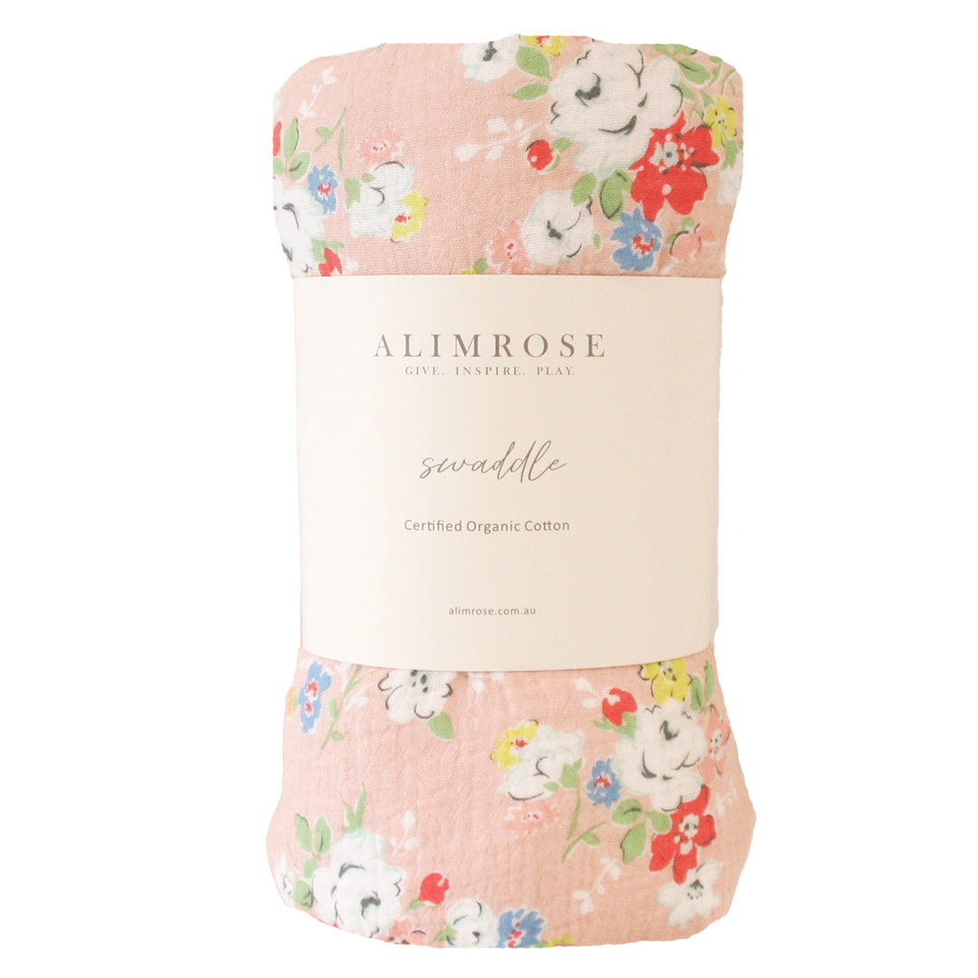 ALIMROSE - MUSLIN SWADDLE: VINTAGE ROSE