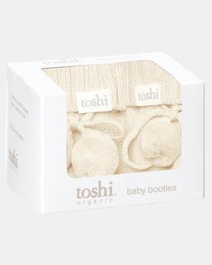 TOSHI - MARLEY ORGANIC NEWBORN BOOTIES: FEATHER 