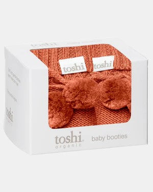 TOSHI - MARLEY ORGANIC NEWBORN BOOTIES: SAFFRON 