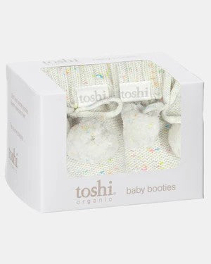 TOSHI - MARLEY ORGANIC NEWBORN BOOTIES: SNOWFLAKE 