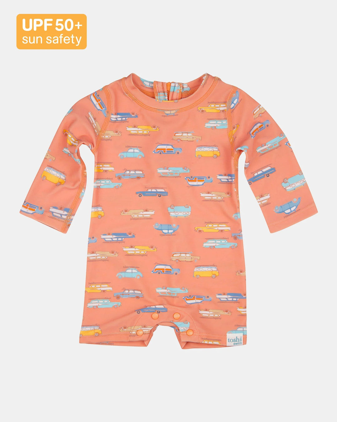 TOSHI - SWIM LONG SLEEVE ONESIE: SURFS UP [sz:0-3 MTHS]