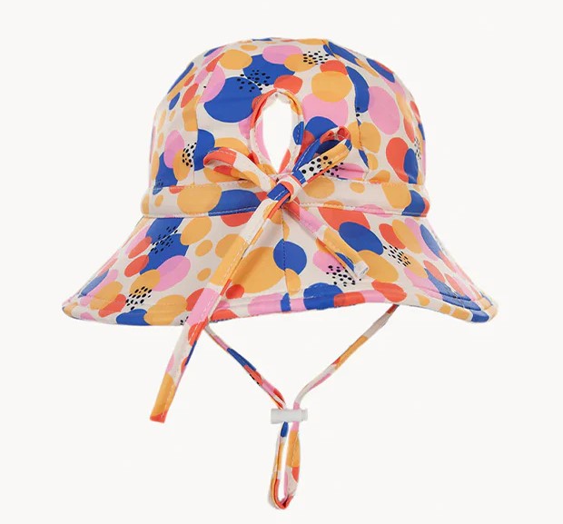 ACORN KIDS - CONFETTI SWIM HAT: CREAM/MULTI [sz:S - 50CM/9-18 MONTHS]