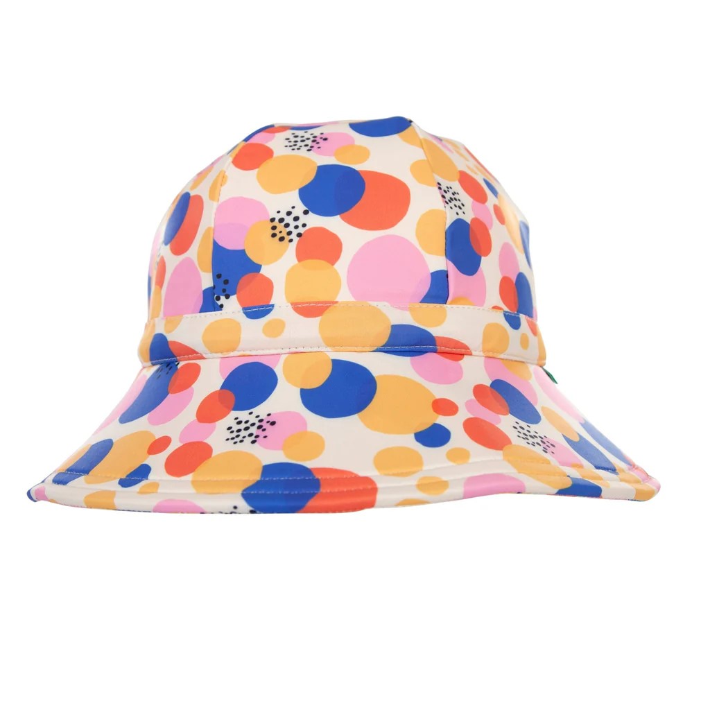 ACORN KIDS - CONFETTI SWIM HAT: CREAM/MULTI [sz:S - 50CM/9-18 MONTHS]