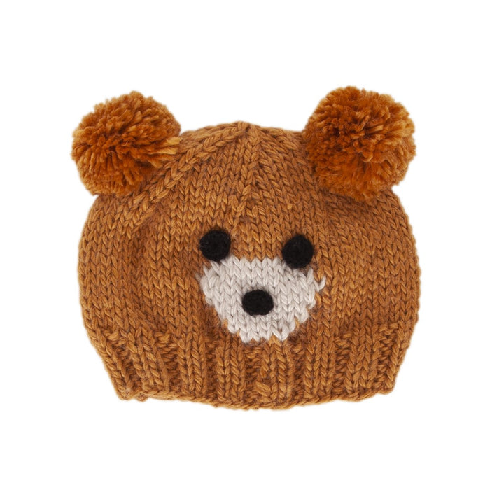 ACORN KIDS - BEAR FACE BEANIE: CARAMEL [sz:XXS - 0-3 MTHS]