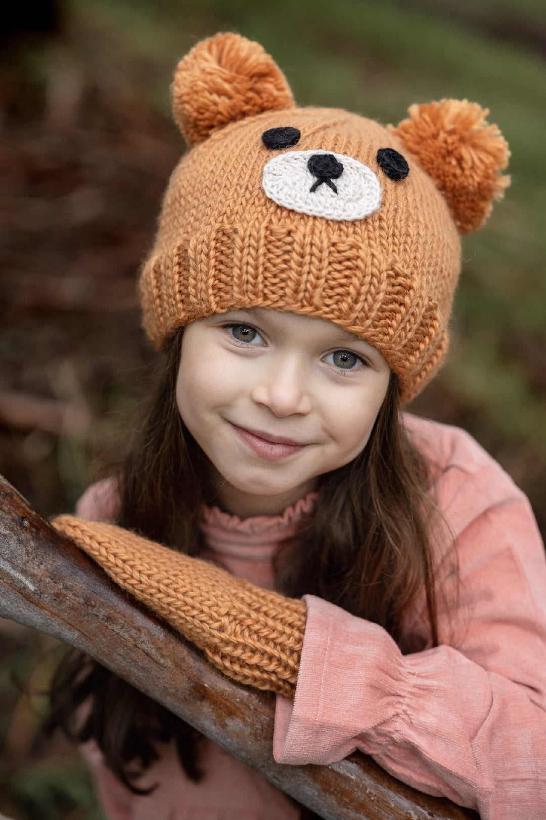 ACORN KIDS - BEAR FACE BEANIE: CARAMEL [sz:XXS - 0-3 MTHS]