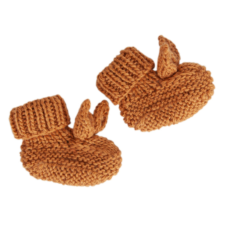 ACORN KIDS - COTTONTAIL BABY BOOTIES: CARAMEL [sz:XXS - 0-3 MTHS]