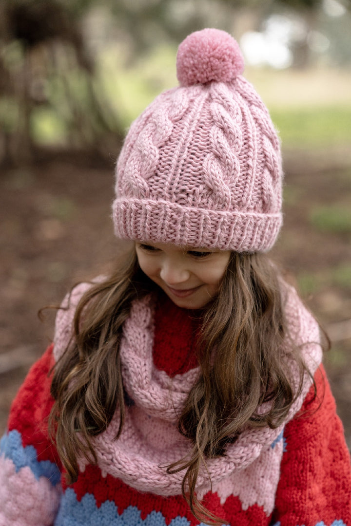 ACORN KIDS - FREE SPIRIT BEANIE: PINK [sz:XXS - 0-3 MTHS]