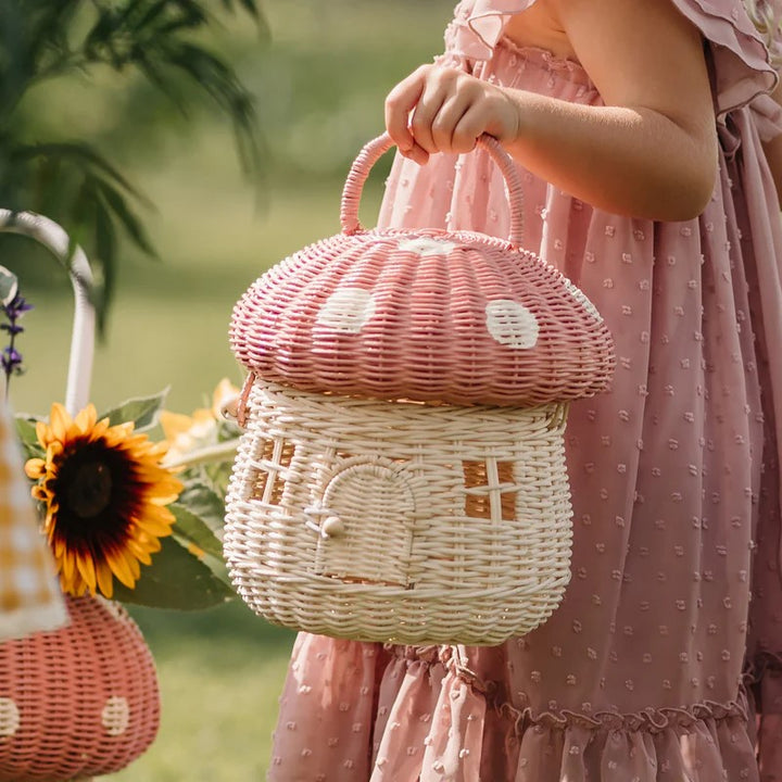 OLLI ELLA - RATTAN MUSHROOM BASKET: MUSK 