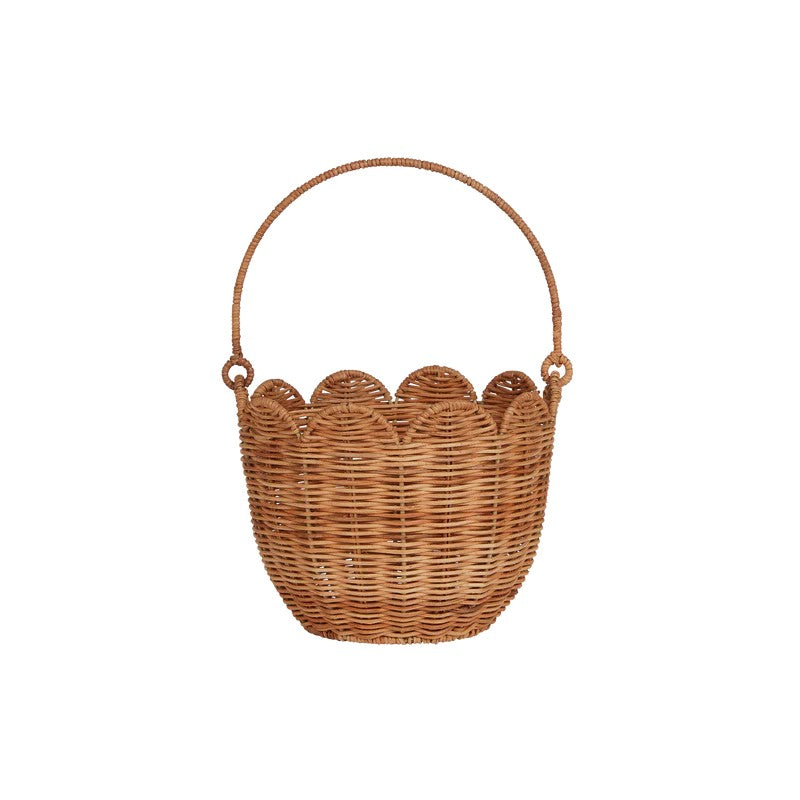 OLLI ELLA - RATTAN TULIP CARRY BASKET: NATURAL