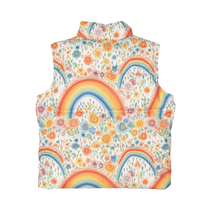 ROCK YOUR BABY - RAINBOW FLORAL PADDED VEST WITH LINING [sz:2 YRS]