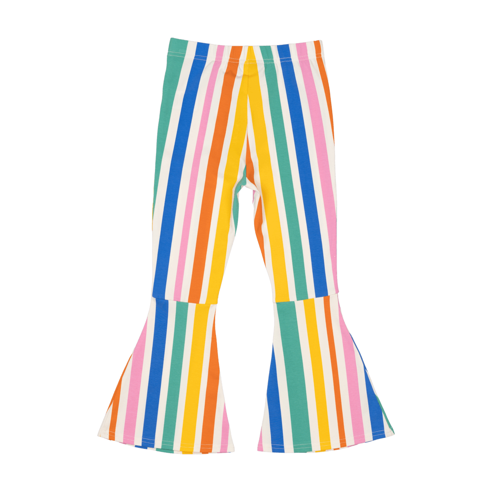 ROCK YOUR BABY - RAINBOW STRIPES HIGH WAISTED FLARES [sz:2 YRS]