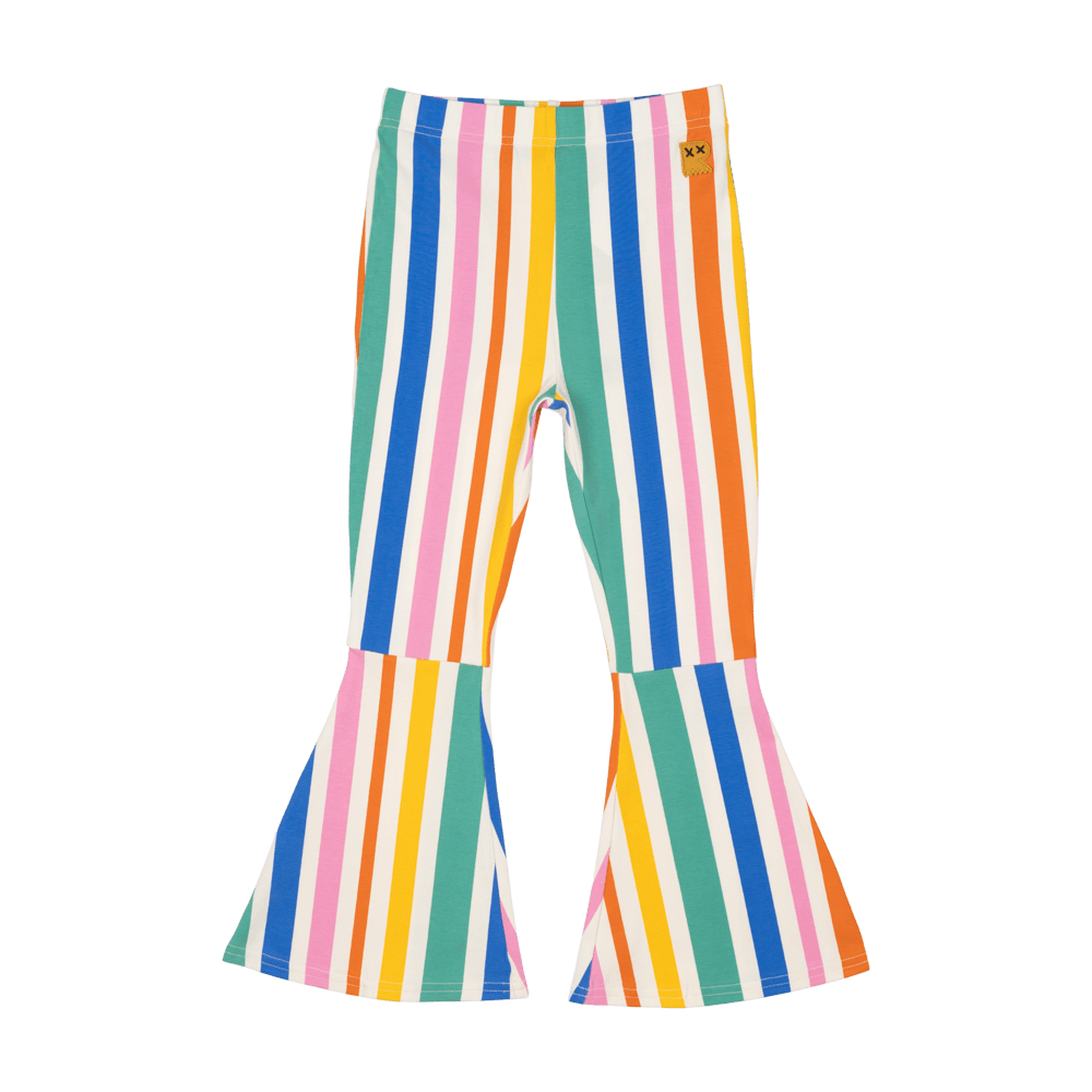 ROCK YOUR BABY - RAINBOW STRIPES HIGH WAISTED FLARES [sz:2 YRS]