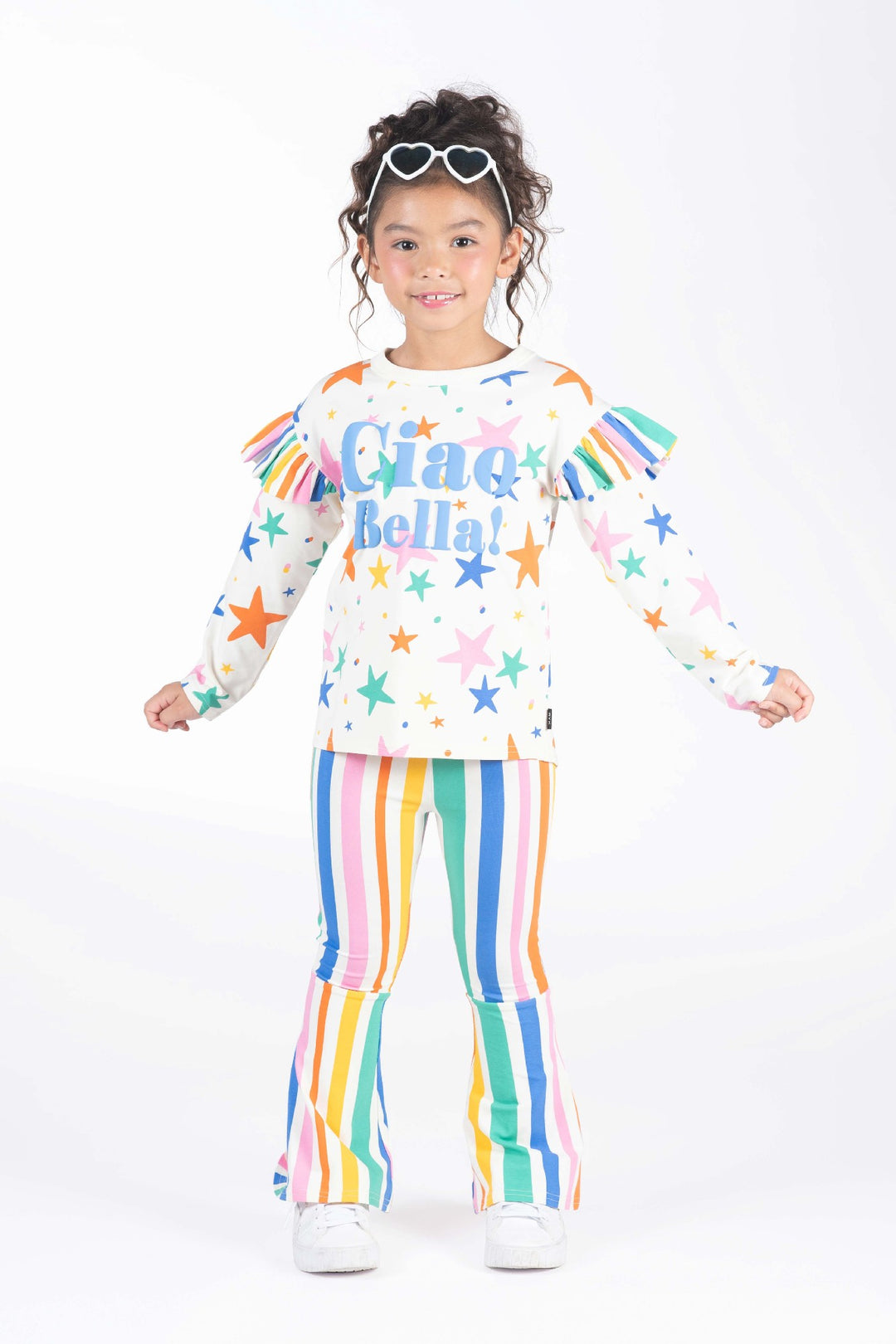 ROCK YOUR BABY - RAINBOW STRIPES HIGH WAISTED FLARES [sz:2 YRS]