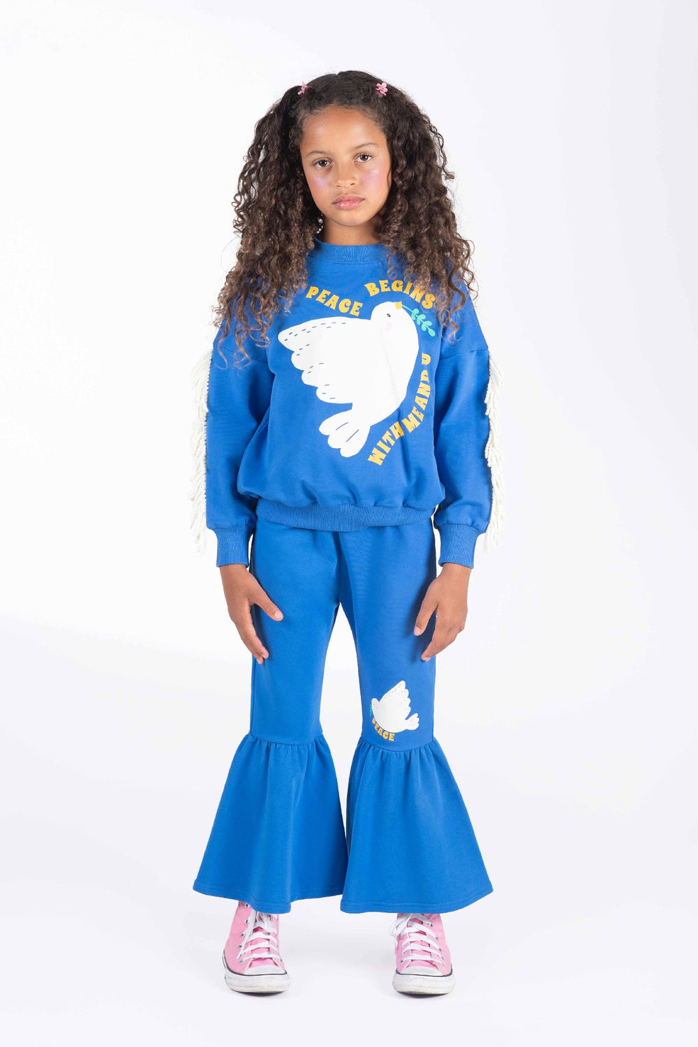 ROCK YOUR BABY - PEACE DOVE FLARED TRACK PANTS [sz:2 YRS]