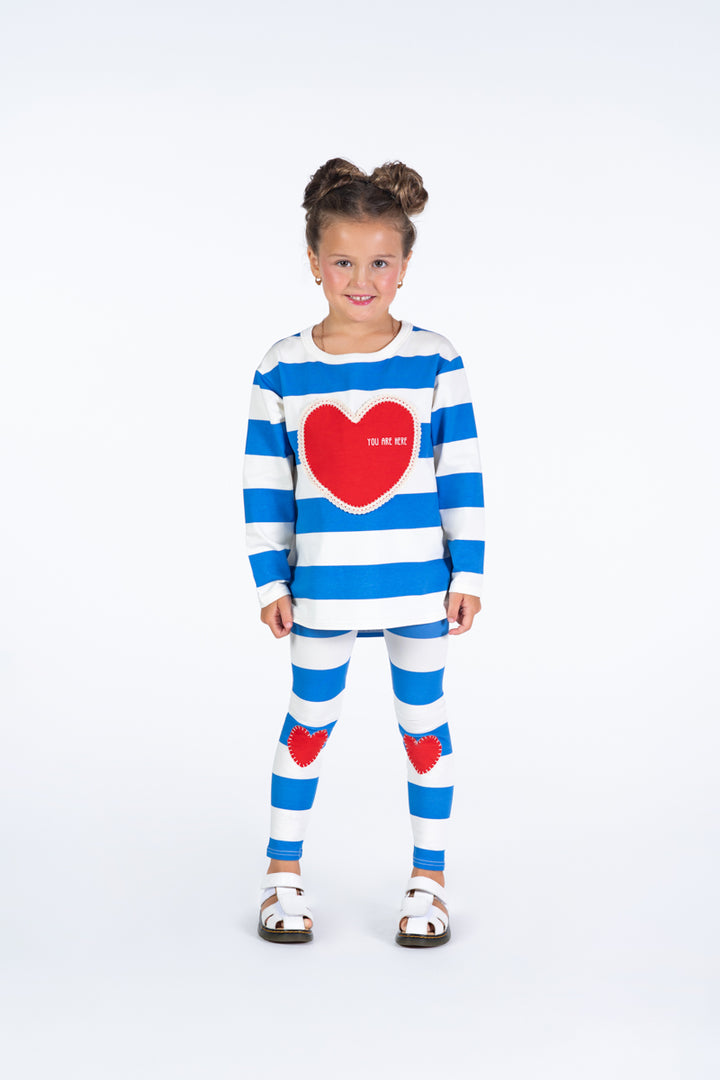 ROCK YOUR BABY - HEART TIGHTS BLUE/CREAM [sz:2 YRS]