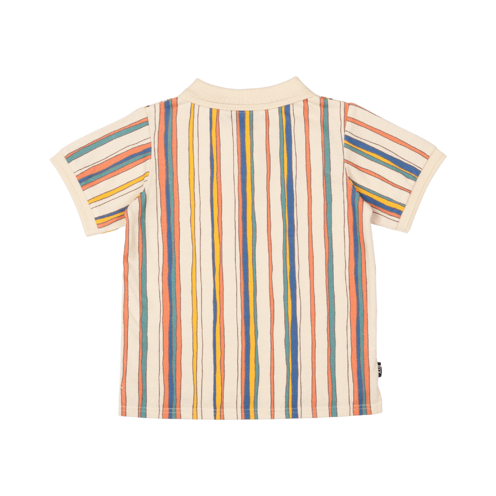 ROCK YOUR BABY - STRIPE POLO T SHIRT [sz:2 YRS]