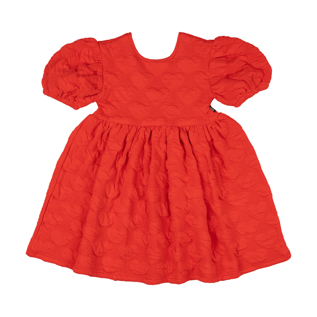 ROCK YOUR BABY - RED HEART PUFF SLEEVE DRESS [sz:2 YRS]