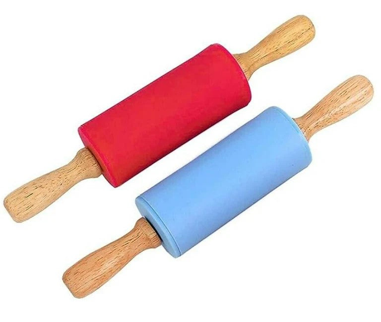 WILD DOUGH - KIDS SILICONE ROLLING PIN: BLUE [cl:BLUE]