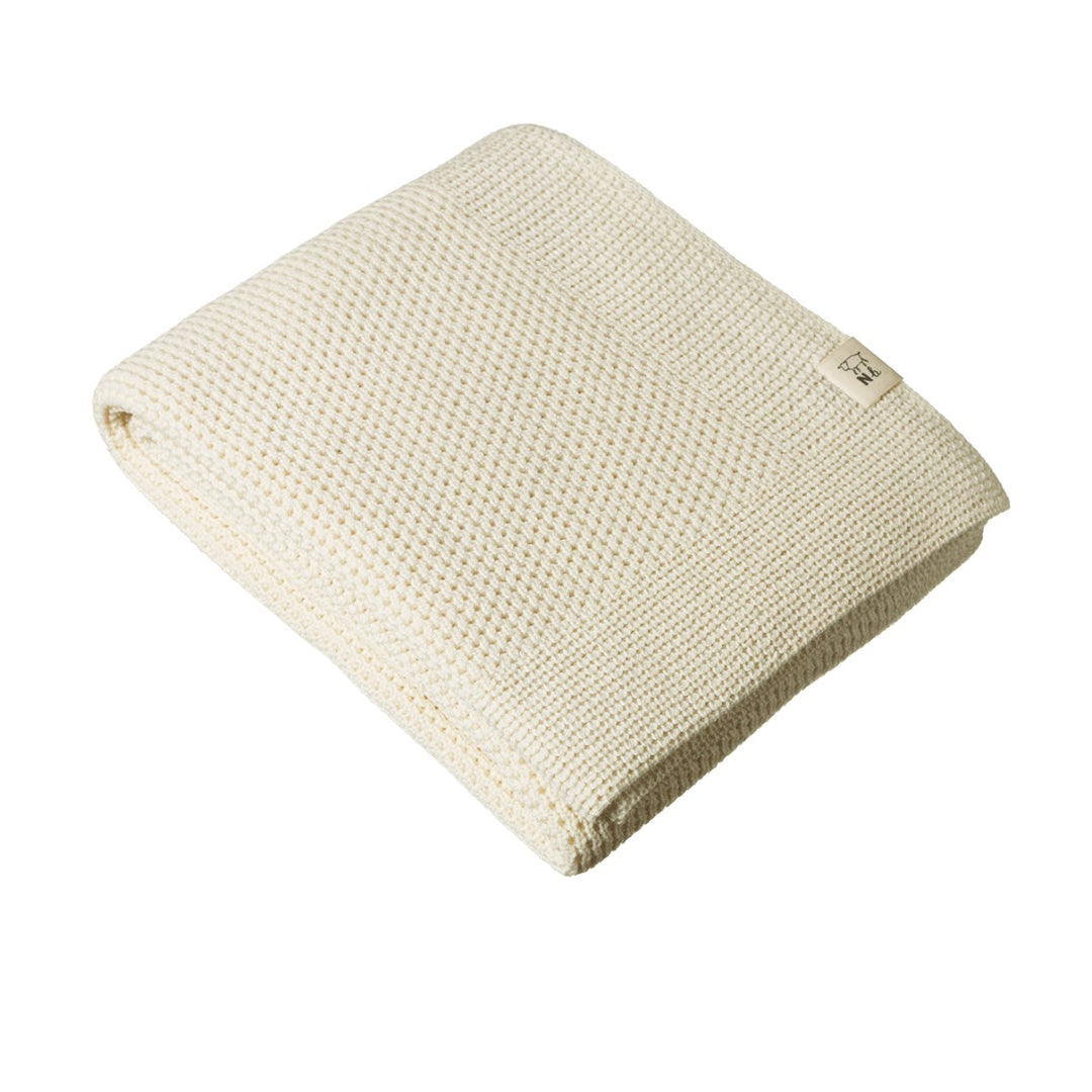 NATURE BABY - MERINO KNIT BASSINET BLANKET: NATURAL