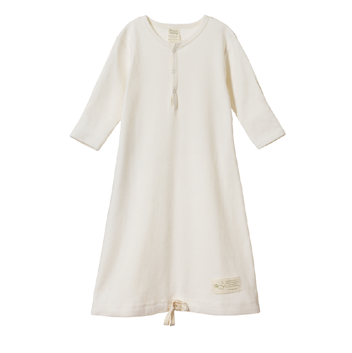 NATURE BABY - ORGANIC COTTON SLEEPING GOWN: NATURAL [sz:NEWBORN]