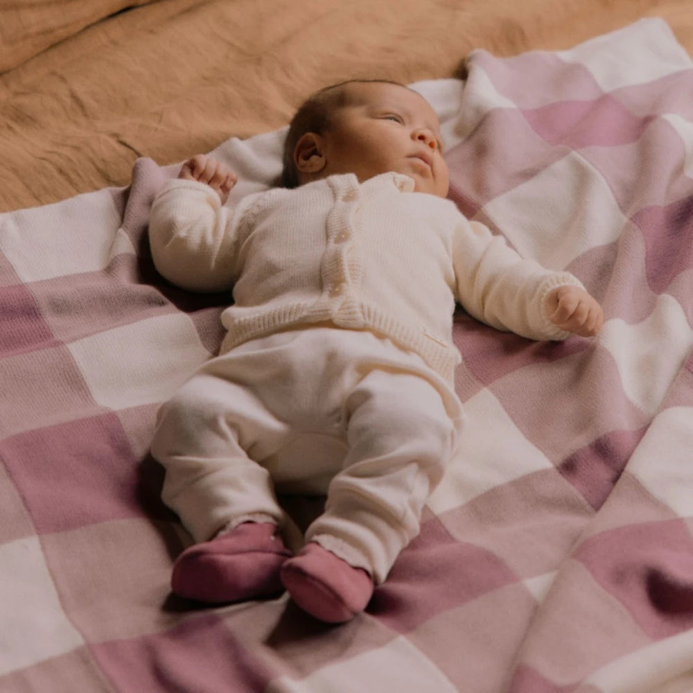 NATURE BABY - LAMBSKIN BOOTIES: RHUBARB [sz:0-3 MTHS]