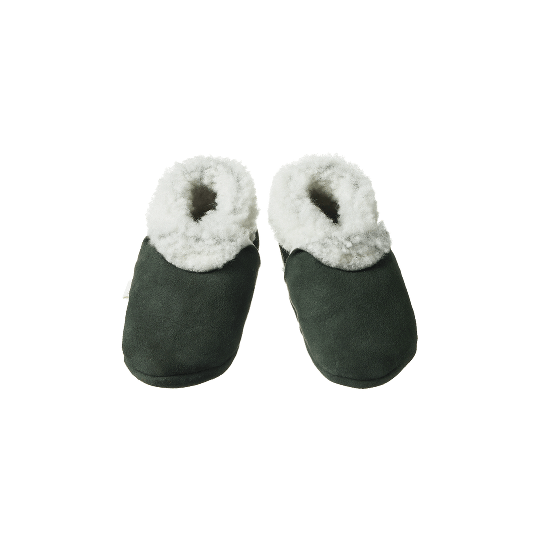 NATURE BABY - LAMBSKIN BOOTIES: THYME [sz:0-3 MTHS]