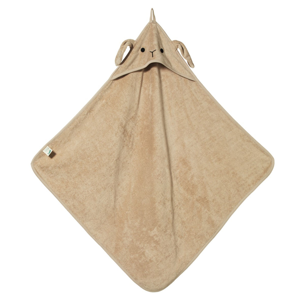 NATURE BABY - ORGANIC COTTON BUNNY HOODED TOWEL: NOUGAT        