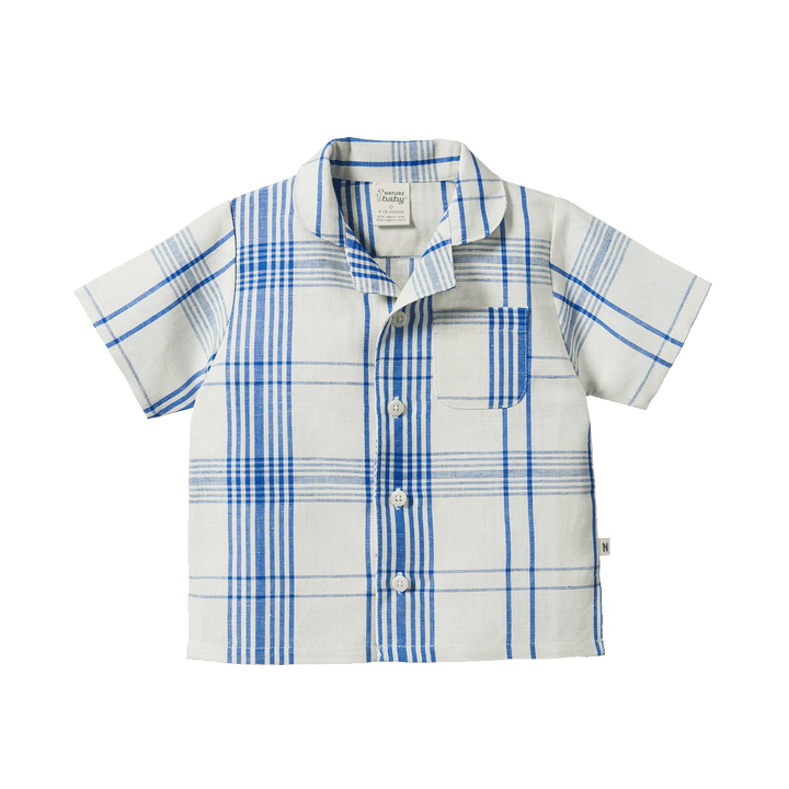 NATURE BABY - GUTHRIE SHIRT LINEN:CLYDE CHECK [sz:6-12 MTHS]