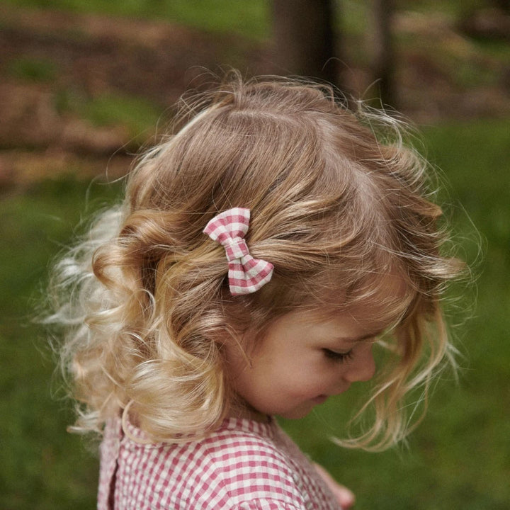 NATURE BABY - BOW HAIR CLIPS: JAM CHECK 